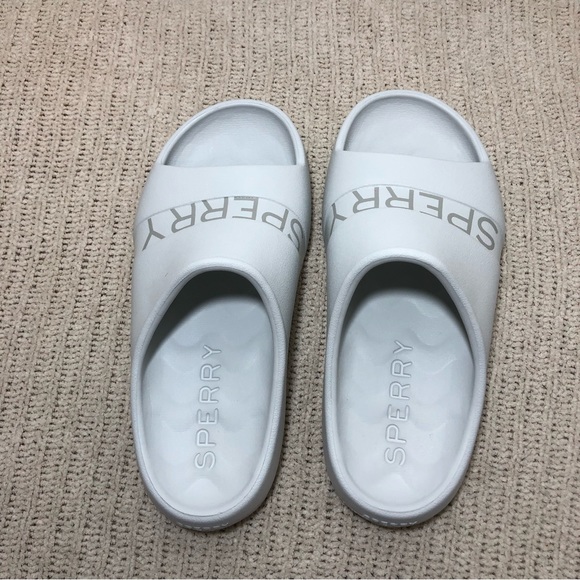 Sperry Float Slide Logo White Sandals Women's 6 Men’s 4 - Picture 3 of 9